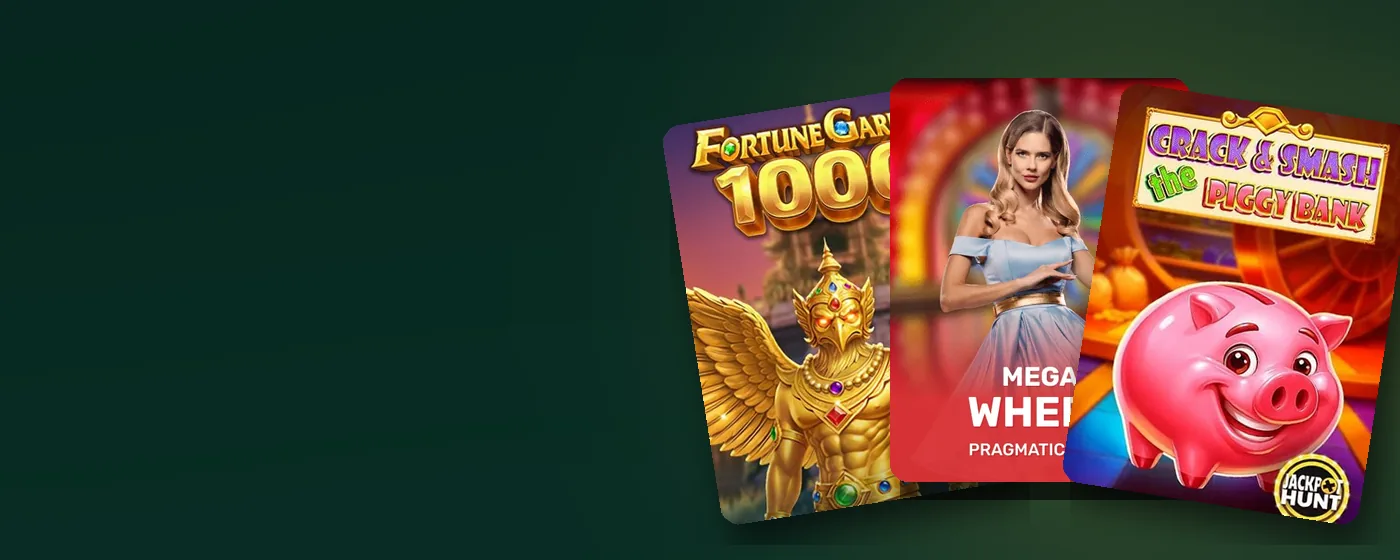 Wincrown jackpots: Fortune Garuda 1000, Mega Wheel and Crack & Smash the Piggy Bank